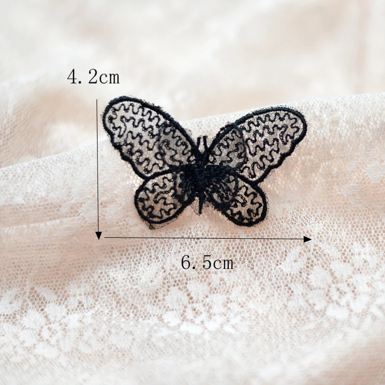 Soft Lace Butterfly Iron on Patches 3D Embroidered Appliques for DIY  Clothing Dress Organza Curtain Hole Repair Stripes Clothes