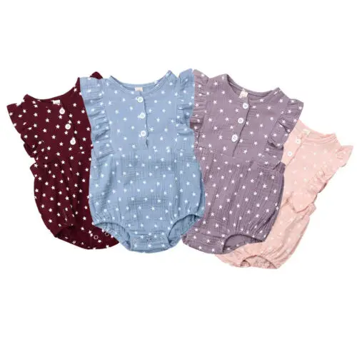 

Baby Girls Romper Star Print Sleeveless Jumpsuit Summer Clothes Outfits
