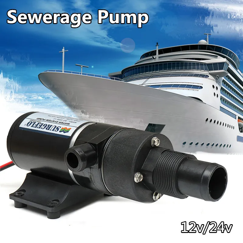 

12/24V 45LPM DC Macerator Sewerage Waste Water Pump Self-priming Easy Clean For Boat Caravan Toliet Marine Rv Caravan Yacht Sea