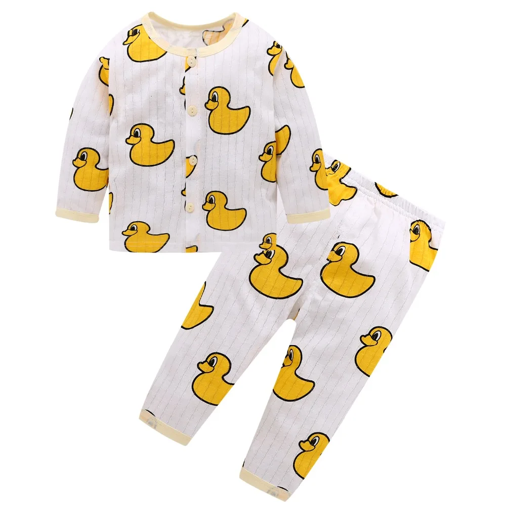

2pcs Baby Girl Boy Pajamas Set 100% Cotton Long Sleeve Clothing Sets Infant Toddlers Cute Cartoon Sleepwear for Baby 0-36 Months