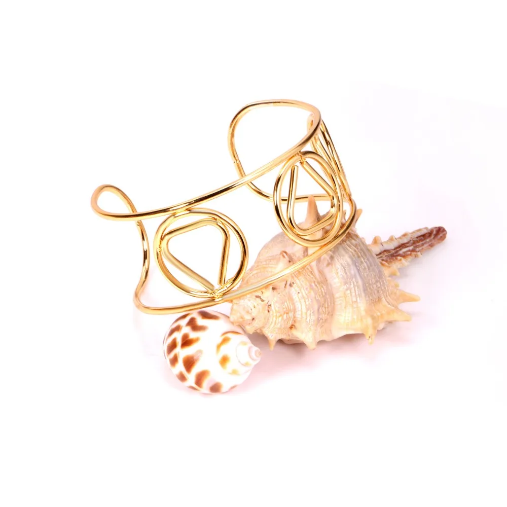 Роскошная сталь pulsera mujer Boho ювелирные изделия полые геометрические открытые