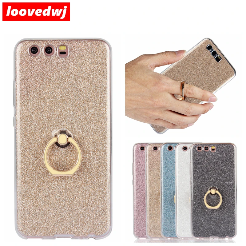 loovedwj For HUAWEI P10 Lite Plus Case Cover Soft TPU Clear Rings Bling Cases Covers P10Lite P10Plus |