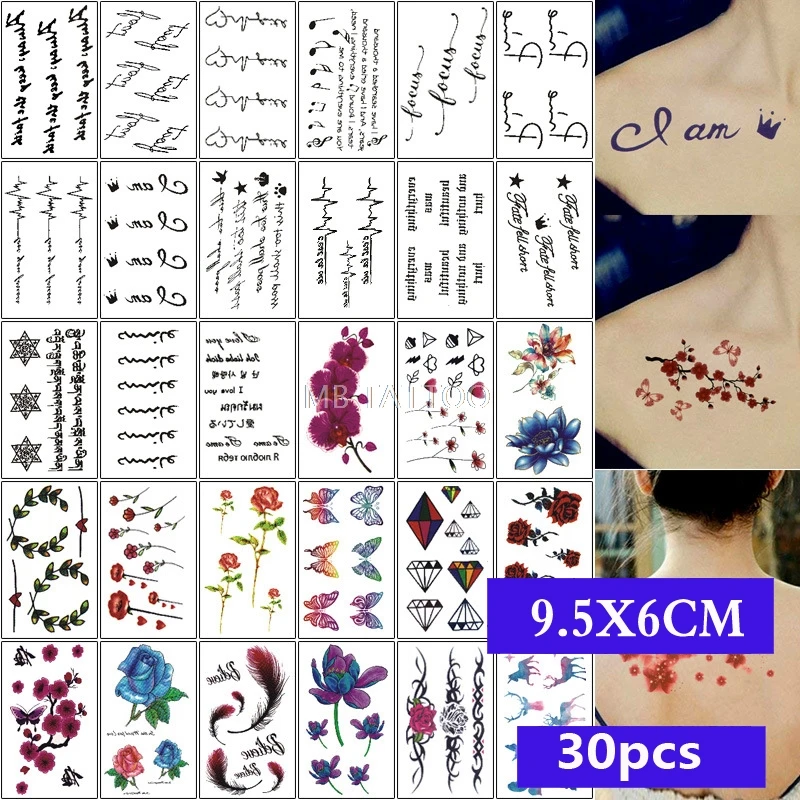 MB 30 قطعة/المجموعة الجسم الفن للماء المؤقتة الوشم للنساء والرجال روز زهرة القط الذئب الوجه 3D الوشم ملصق الاطفال بالجملة MB 30 قطعة/المجموعة الجسم الفن للماء المؤقتة الوشم للنساء والرجال روز زهرة القط الذئب الوجه 3D الوشم ملصق الاطفال بالجملة