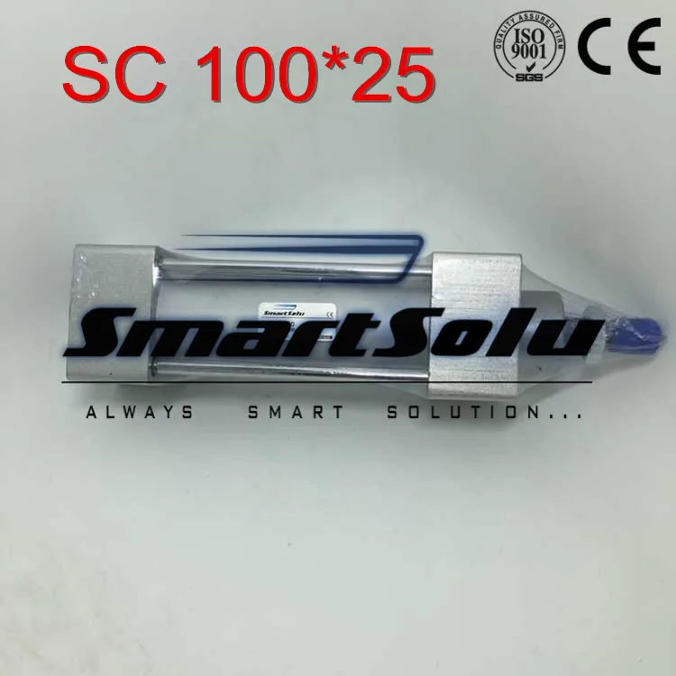 

Free Shipping Standard pneumatic cylinder 100mm bore 25mm stroke SC100x25 single rod piston double acting air cylinder