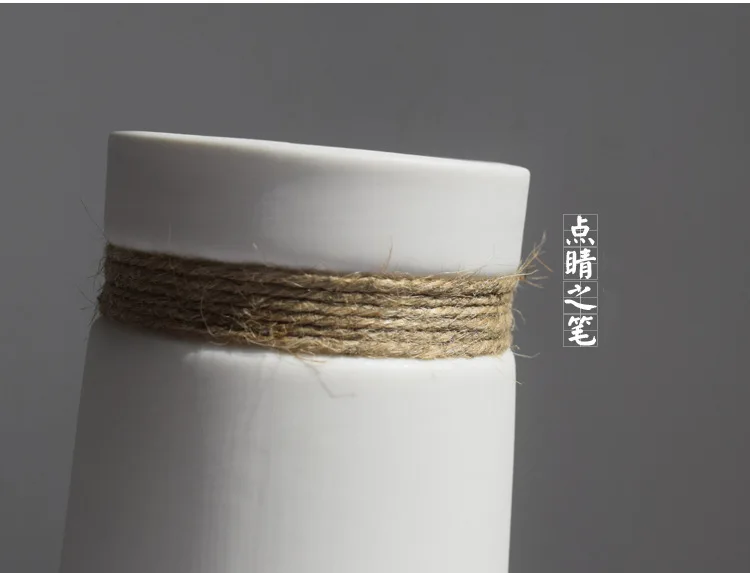 Простая Современная Гостиная дома Креативные украшения белая ваза пеньковая веревка японская керамика литературный керамическая ваза