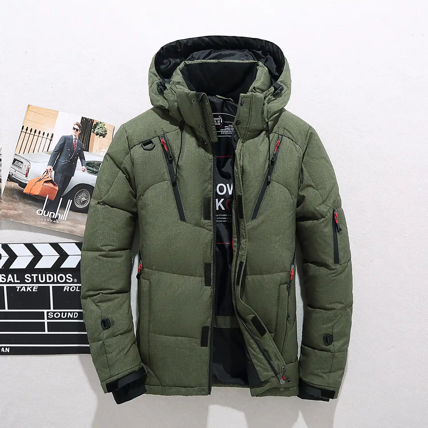 2019 new winter thick warm mens solid color waterproof down