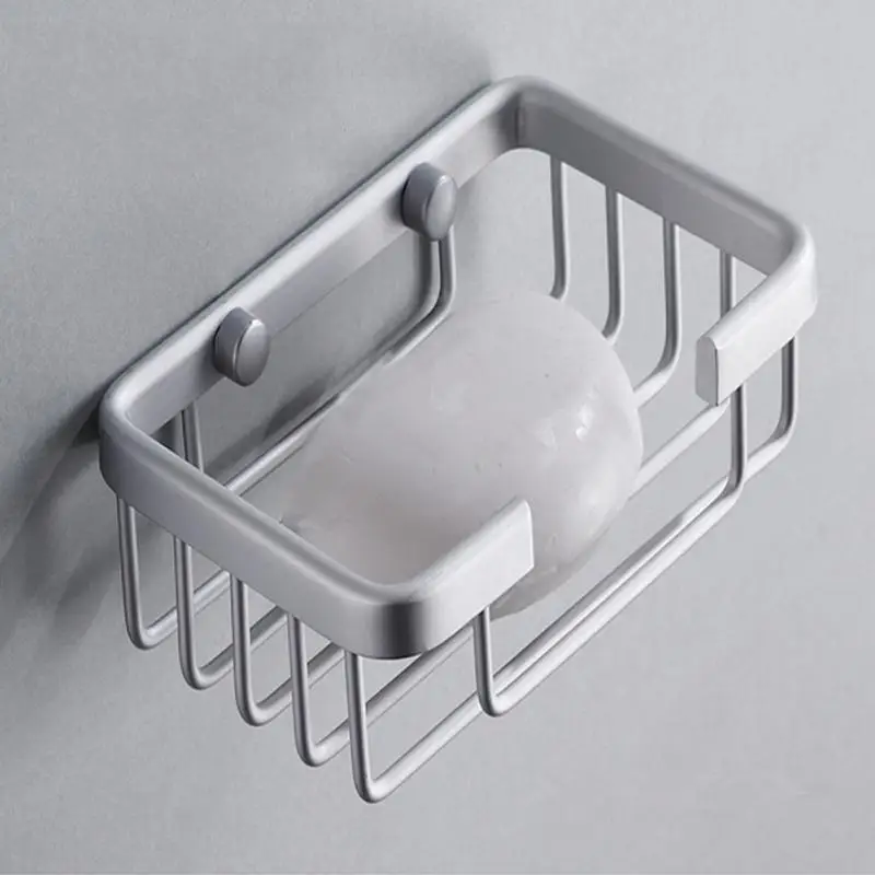 

1Pc Aluminum Portable Storage Shampoo Box Organizer Wall Mounted Soap Shelf Bathroom Accessories Soap Dishes
