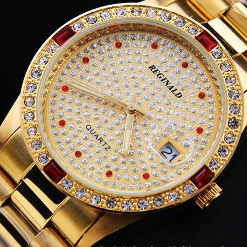 50 Meters Waterproof Good Quality Brand REGINALD Luxury Golden Man