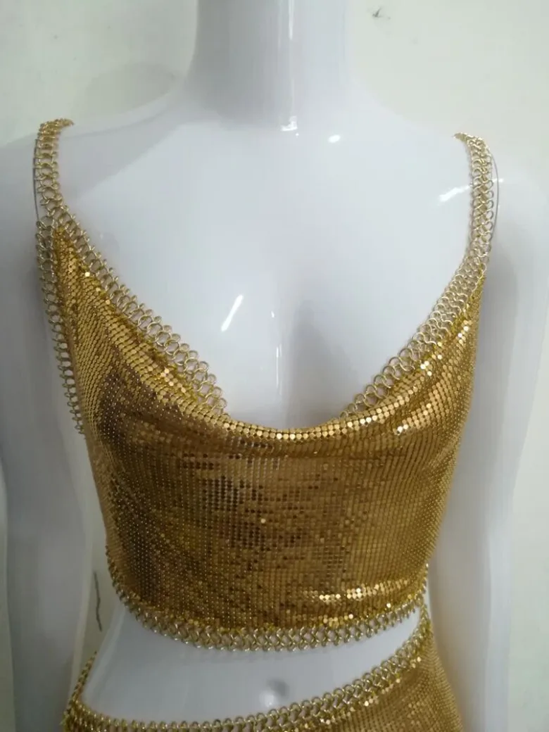 Сексуальная металлическая цепочка на тело летнее платье для женщин Bling Bralette бюстье Блеск Кристалл vestido Роскошные вечерние платья бодикон для ночного клуба