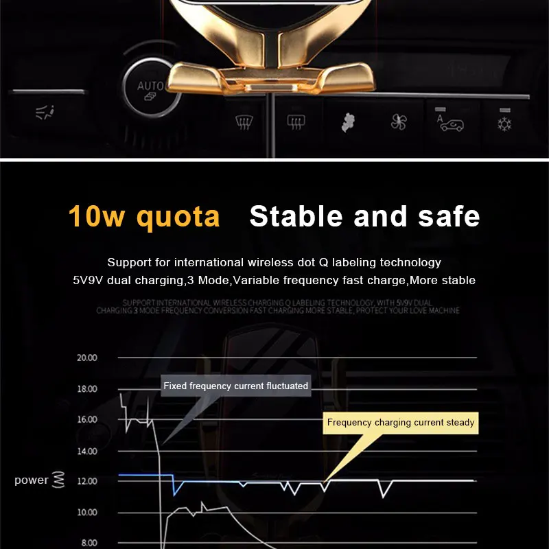 AOXIN 10 Вт Qi Беспроводное зарядное устройство для автомобиля держатель телефона для iPhone Xs Max XR X 8 Plus samsung S9 S10 Plus быстрая Беспроводная зарядка держатель