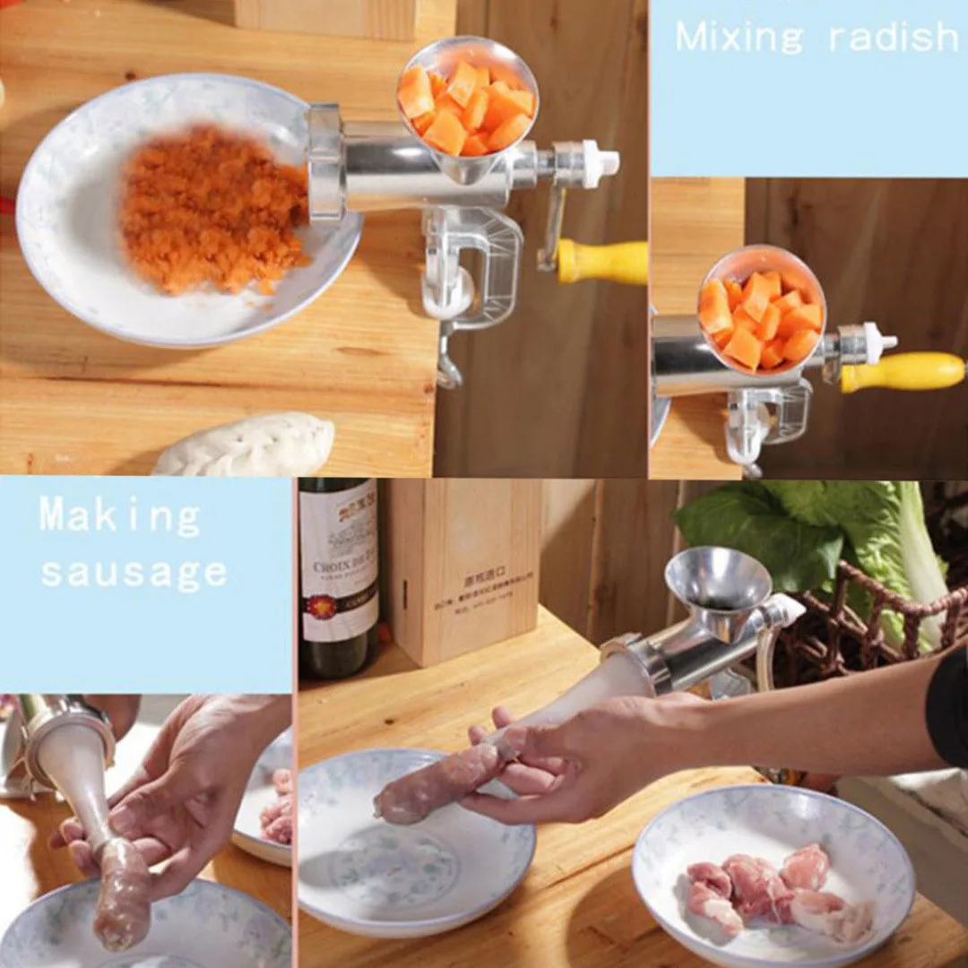 New Manual Mincer Meat Grinder Pasta Maker Hand Operated Beef Sausage Maker Kitchen Aluminum alloy