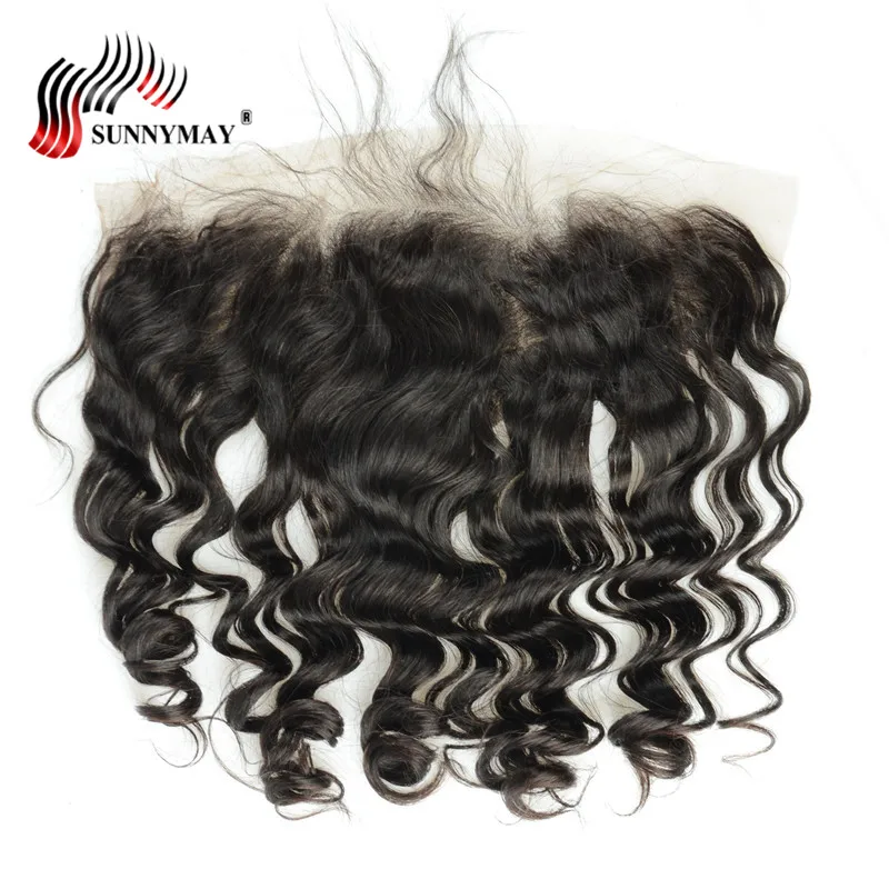 

Sunnymay Swiss Lace Frontal Closure Loose Deep Wave Brazilian Virgin Hair Pre Plucked Bleached Knots 13x4 Lace Frontal