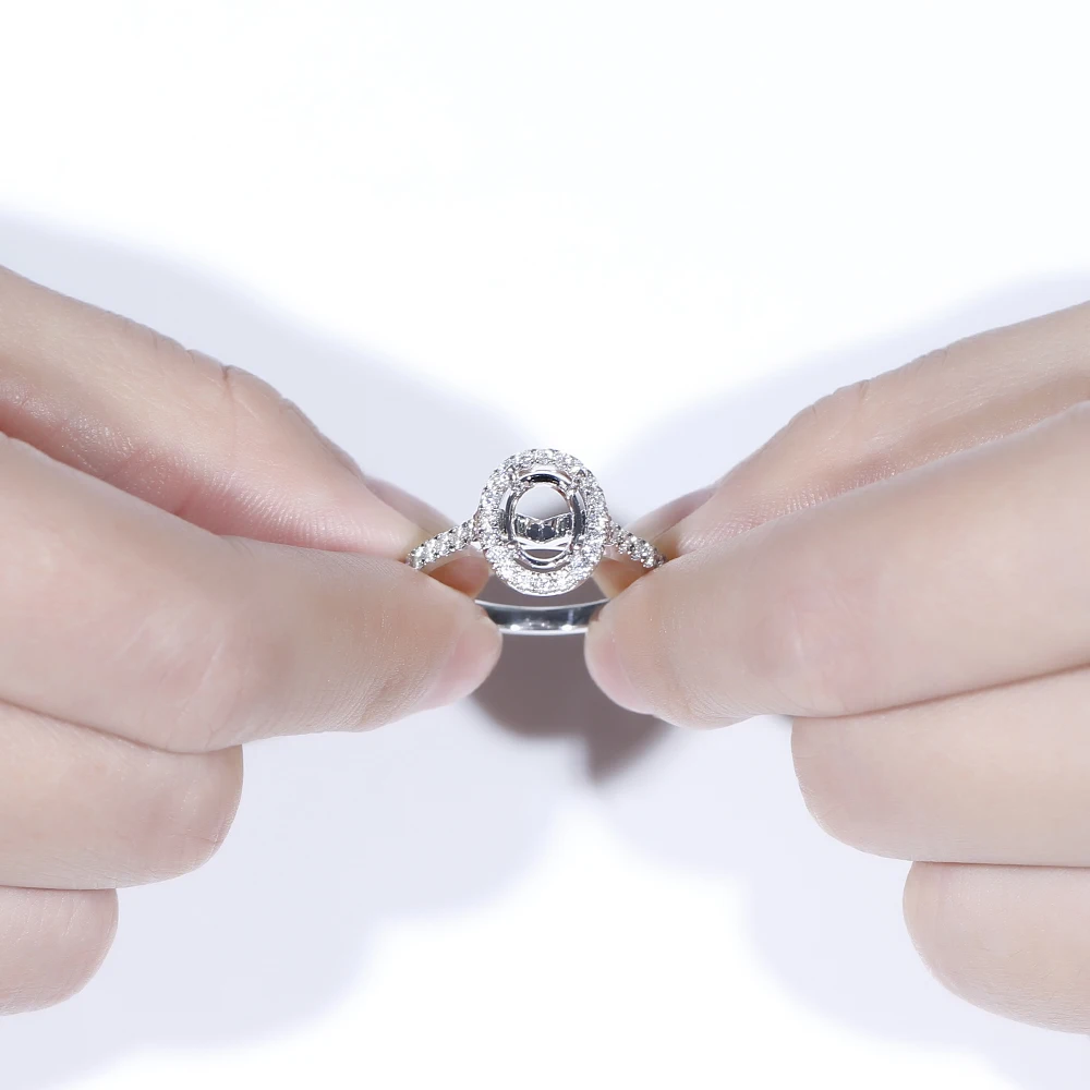 moissanite engement ring - hand made- halo engagement ring- semi mount (5)