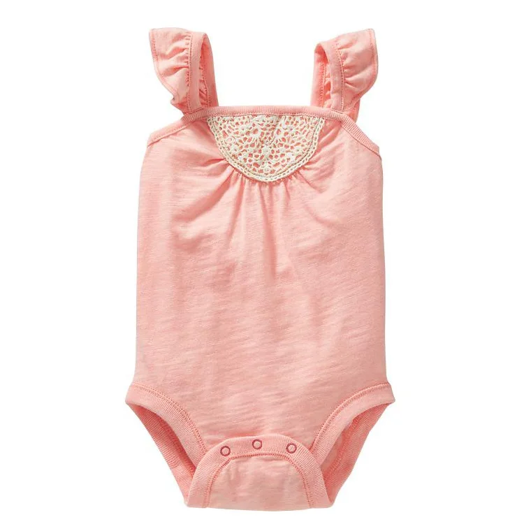 Baby Girls Princess Bodysuits Toddle Casual Cotton Lace Bodysuits