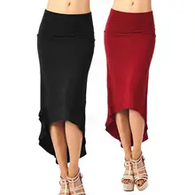 Новая осенне-зимняя женская сексуальная облегающая юбка с ласточкин хвост модная Горячая Распродажа Асимметричная Повседневная однотонная утягивающая бедра дикая юбка