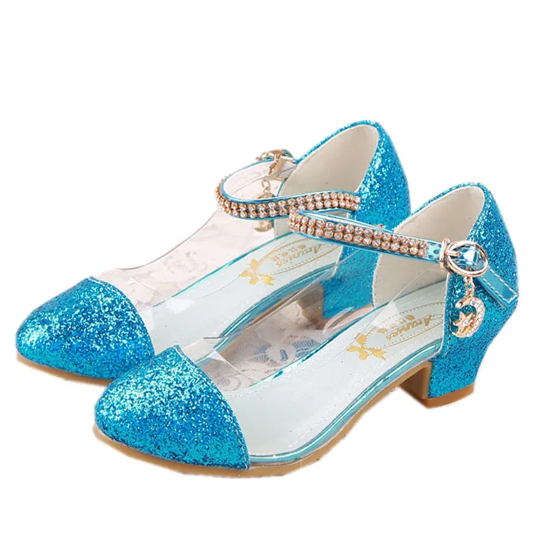 

WENDYWU spring autumn children fashion rhinestone party shoe toddler pu leather heeled shoe baby girl glitter mary jane