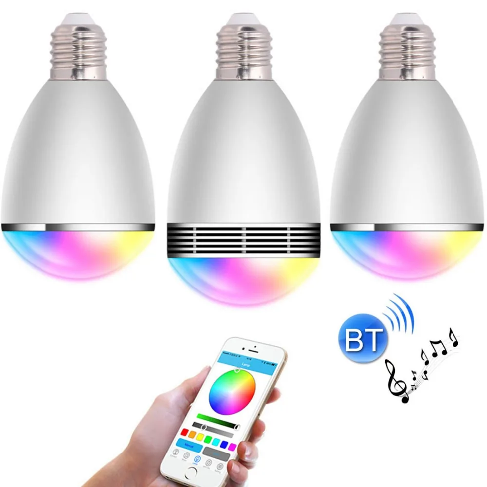 3 PCS LED Bluetooth Speaker Bulb RGB Colorful Dimmable Smart Light