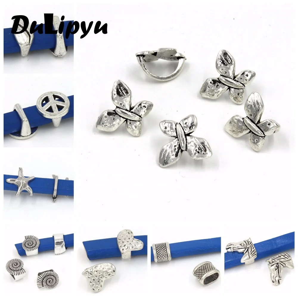 

10pc/lot inner hole:6*10mm infinity/star/turtle/horse/peace/star licorice slider spacer beads for bracelet jewelry findings ly25