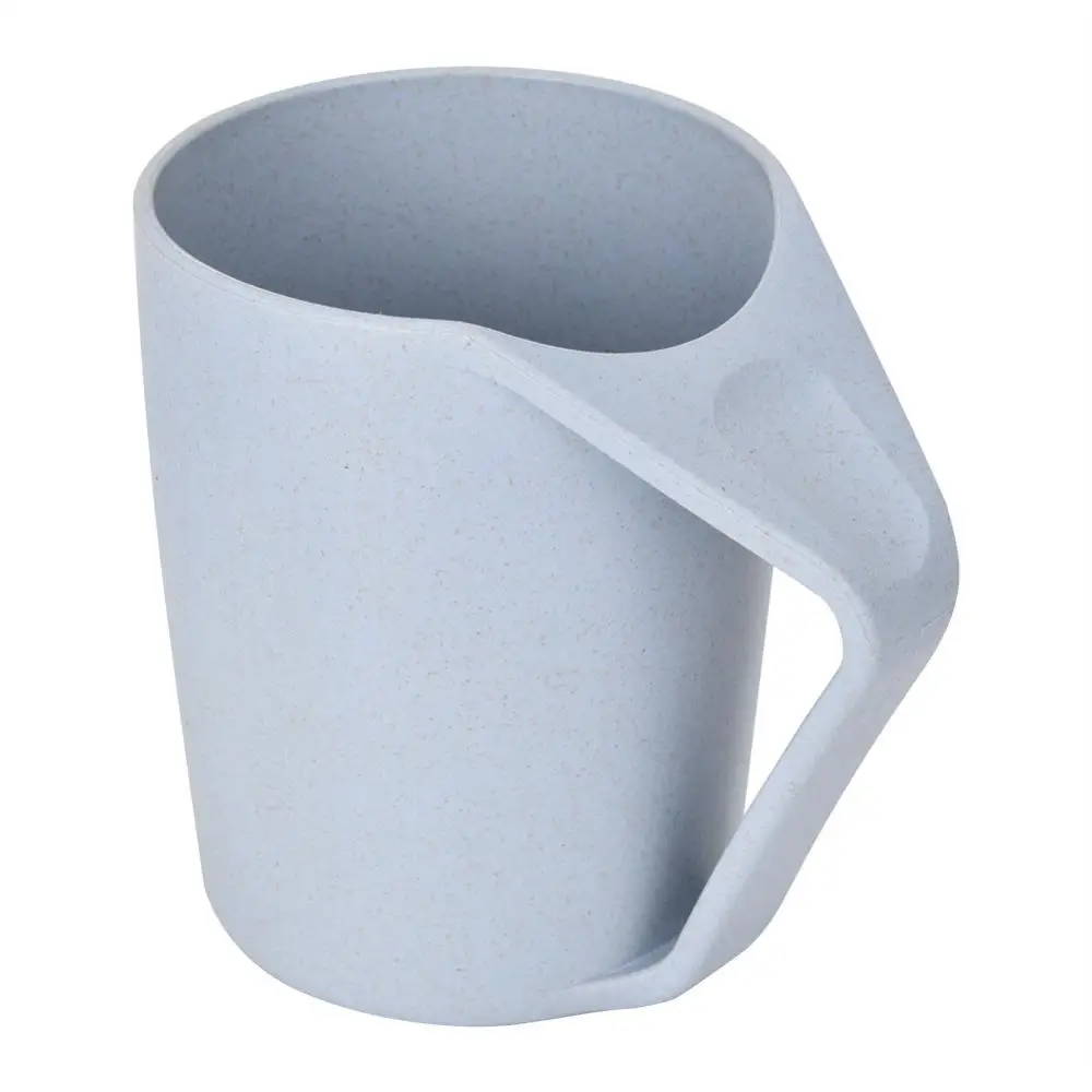 Пшеничный соломенный футляр для зубной щетки Кружка для питьевой воды модные наклонные чашки 480 мл пластиковая чашка для подвязки зубная щетка набор для ванной - Цвет: Blue