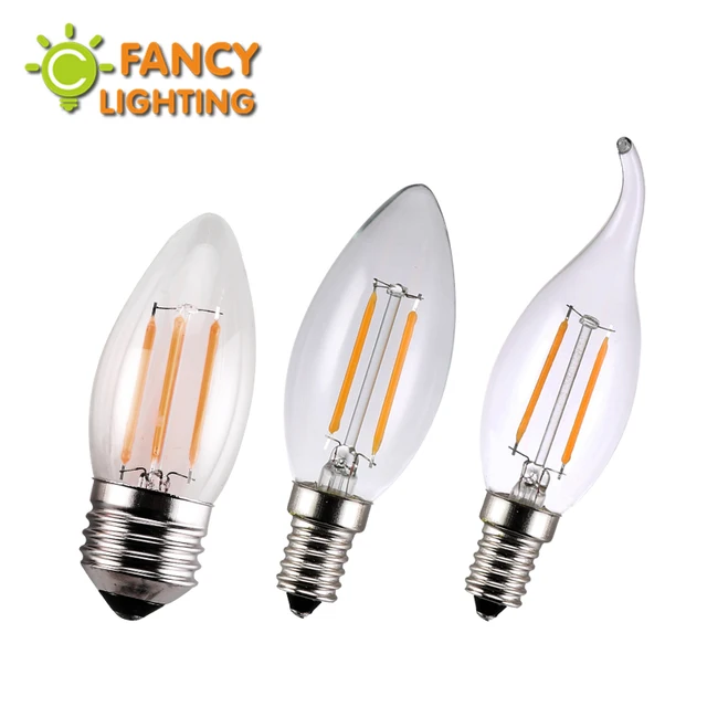 E14 E27 Led Lamp 2w 4w Candle Light 220v Filament Edison Bulb E14 E27 Led Lamp 2w 4w Candle Light 220v Filament Edison Bulb For Chandelier Home