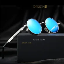 Diseño redondo del metal gafas de sol polarizadas mujeres de la vendimia de steampunk gafas de sol de marca oculos gafas de sol feminino uv400 2017 new