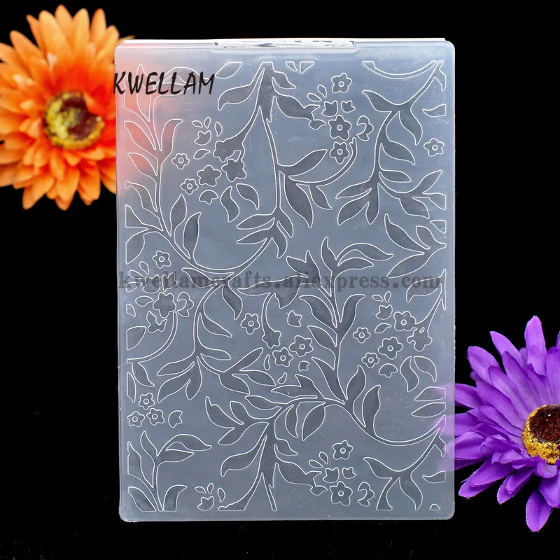 

Branches Leaves Flower Plastic Embossing Folder For Scrapbook DIY Album Card Tool Plastic Template 10.6x14.5cm KW7031452