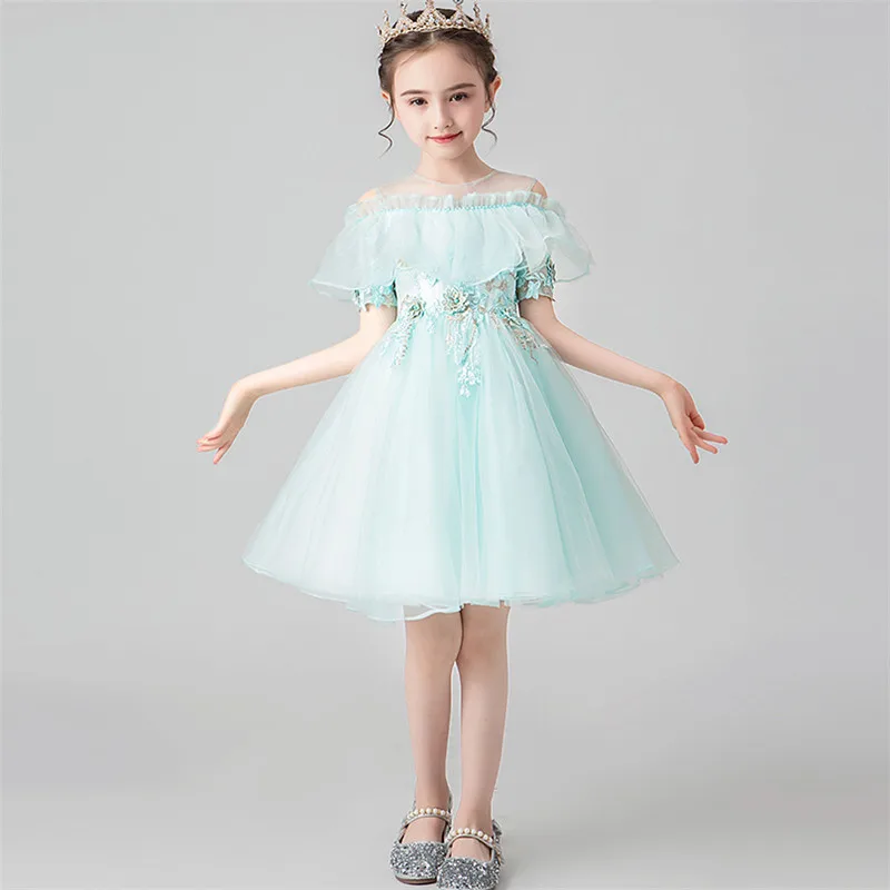 

201 9Kids Girls Tutu Birthday Holiday Princess Party Dress Infant Baby Children Noble Bridesmaid Elegant Dress for Girl Clothes