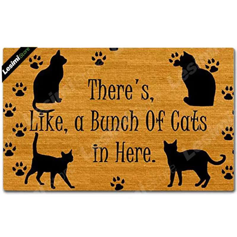 

House Entrance Welcome Home Door Mat There's Like a Bunch Of Cats in Here Funny Many Cats Paw Print Doormats Funny Gate Mat