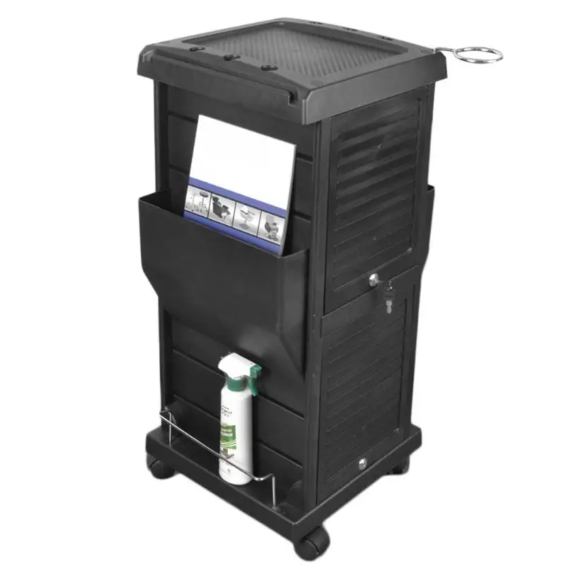 

4Pcs Drawer Beauty Salon Hot Dye Cart Hair Salon Trolley Cart Removable Barber Car Hair Black Storage Tool Accessory