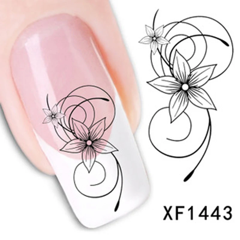 

5Pcs Beauty Flower Stickers For Nail Design DIY Nail Art Water Decals Water Stickers On Nails Accessoires Manicure Sticker
