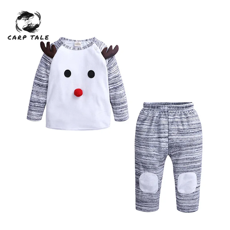 

Explosion baby Christmas set 2019 boys and girls set autumn and winter new baby cartoon long sleeve suit thanksgiving outfits