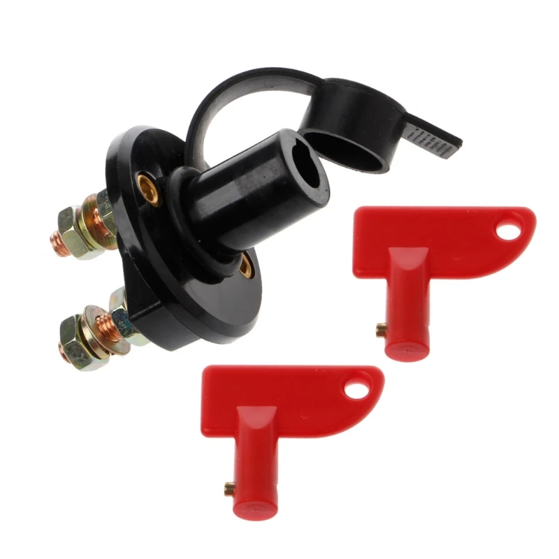 24V 400A Car Switch Battery Isolator Cut Off Power Kill Key with Waterproof Cover Auto Switches Interior Parts