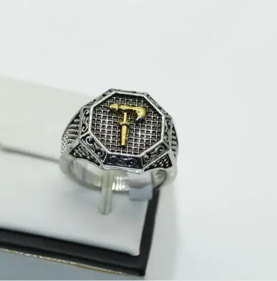 

Antique Silver Punk Hammer Men Finger Rings Hip Hop Jewelry Cool Retro Middle East Wedding Rings for Groom Nice gifts