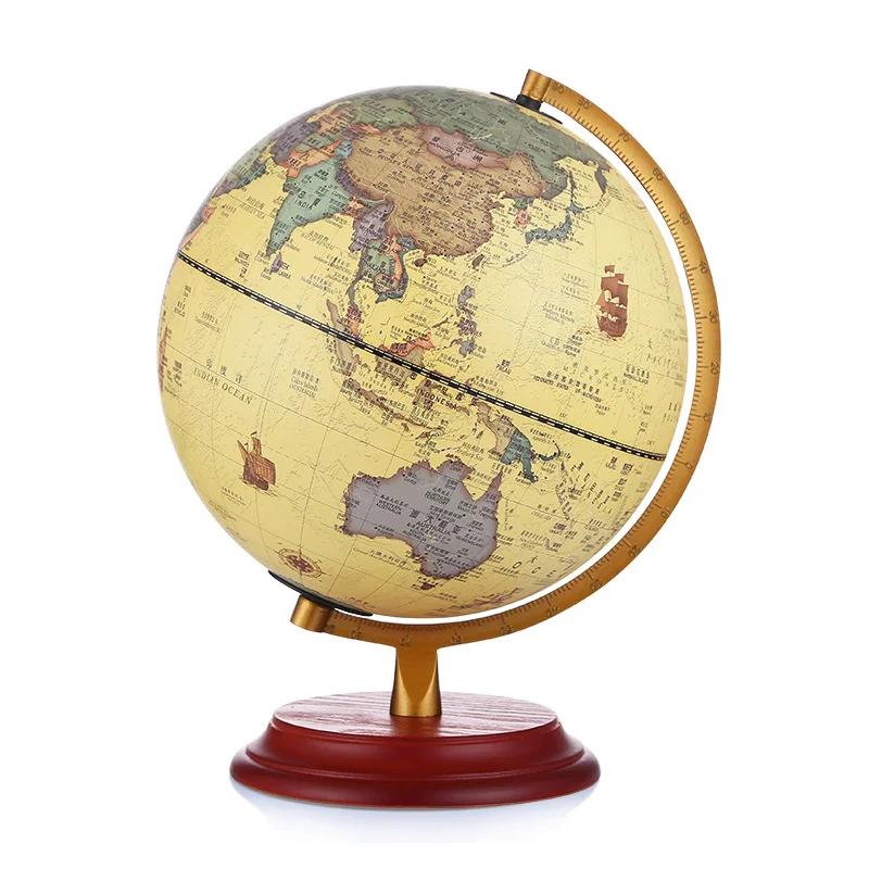

25CM High definition Vintage Chinese and English Globes 360 degree Luminous Rotate Top grade Decoration Crafts Home decor