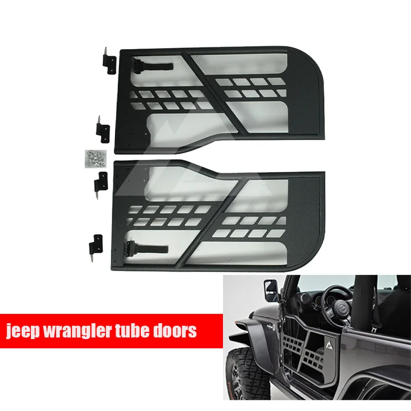 Черный 07-15 для Jeep Wrangler JK(только 2 двери) трубчатые двери со стальной полутрубкой