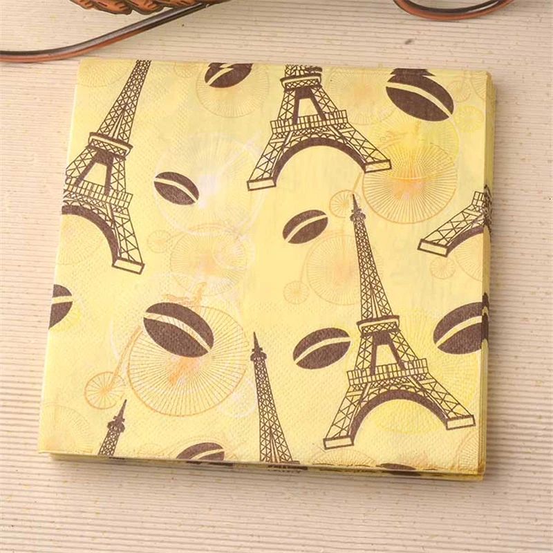 

HAOCHU 40pcs Decoupage Napkins Eiffel Tower Building Tissue Decoration Event & Party Supplies Servilleta for Kids Birthday Party