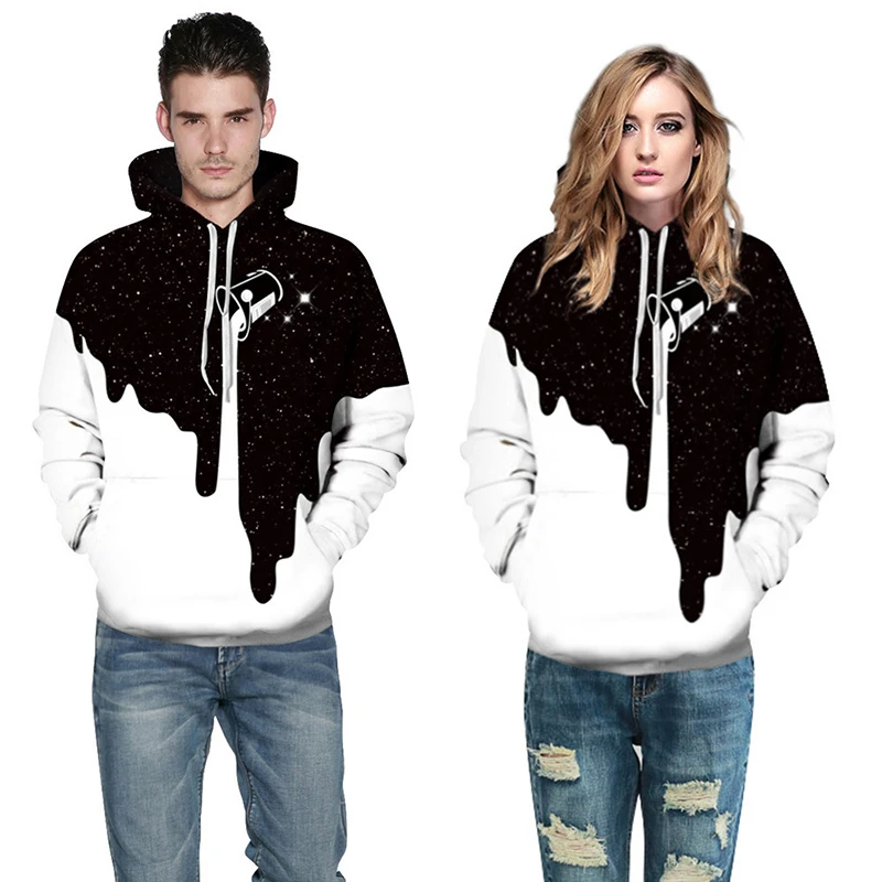 

Milk starry leisure hoodiesCouple 3D Fashion print men/women printing hip hop hoodies sweatshirts hoody Sudadera Hombre 4XL5XL