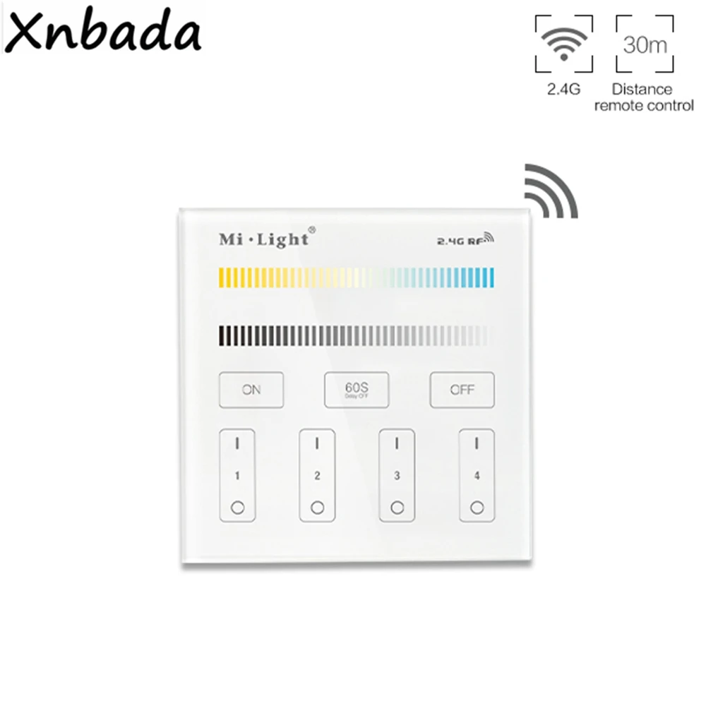 Milight MiBoxer 2 4G B2 4 зоны CCT Регулировка умная светодиодная Сенсорная панель Пульт