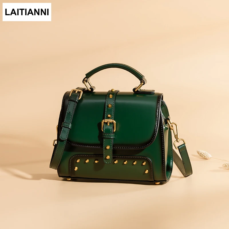 

2018 Fashion Buckle Belt Bags Female New Arrival Women Flap Natural Leather Rivet Crossbody Bag Europe Luxury Messenger Bags
