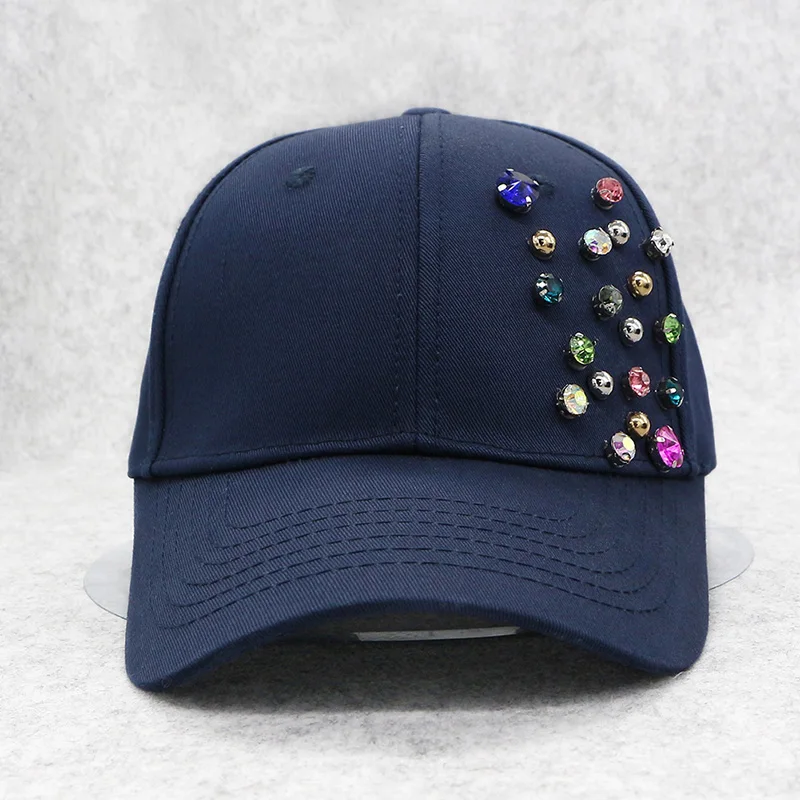 GZHILOVINGL Новая Модная хлопковая бейсболка со стразами Snapaback, шапка для женщин, одноцветная, для взрослых, повседневная, для девочек, регулируемая бейсболка s