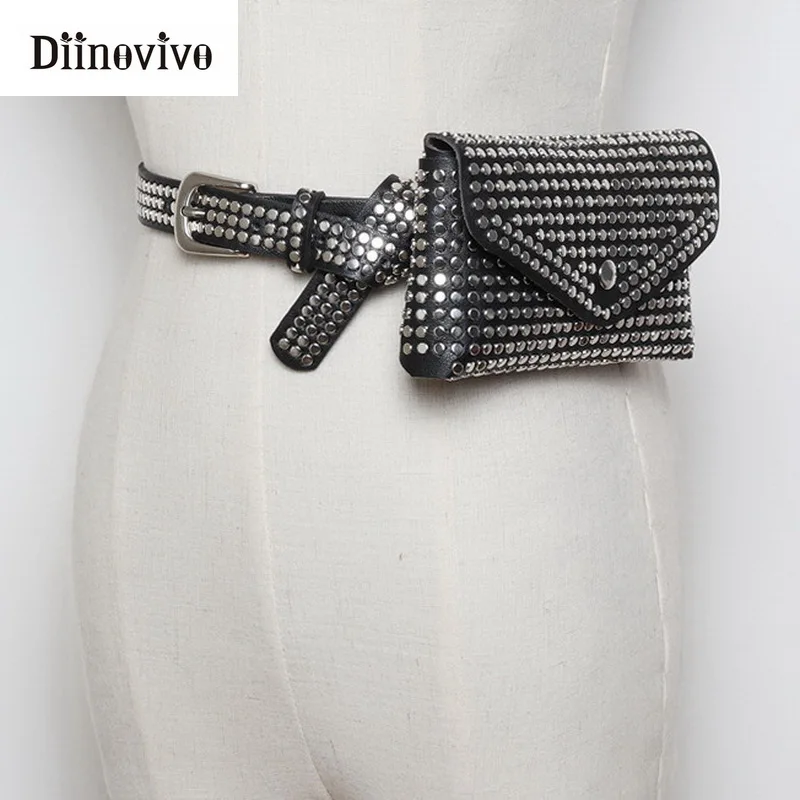 DIINOVIVO-riñonera con remaches para bolso de cintura pequeño de diseñador de lujo, bolsa de teléfono Punk, WHDV0632 AliExpress Maletas y