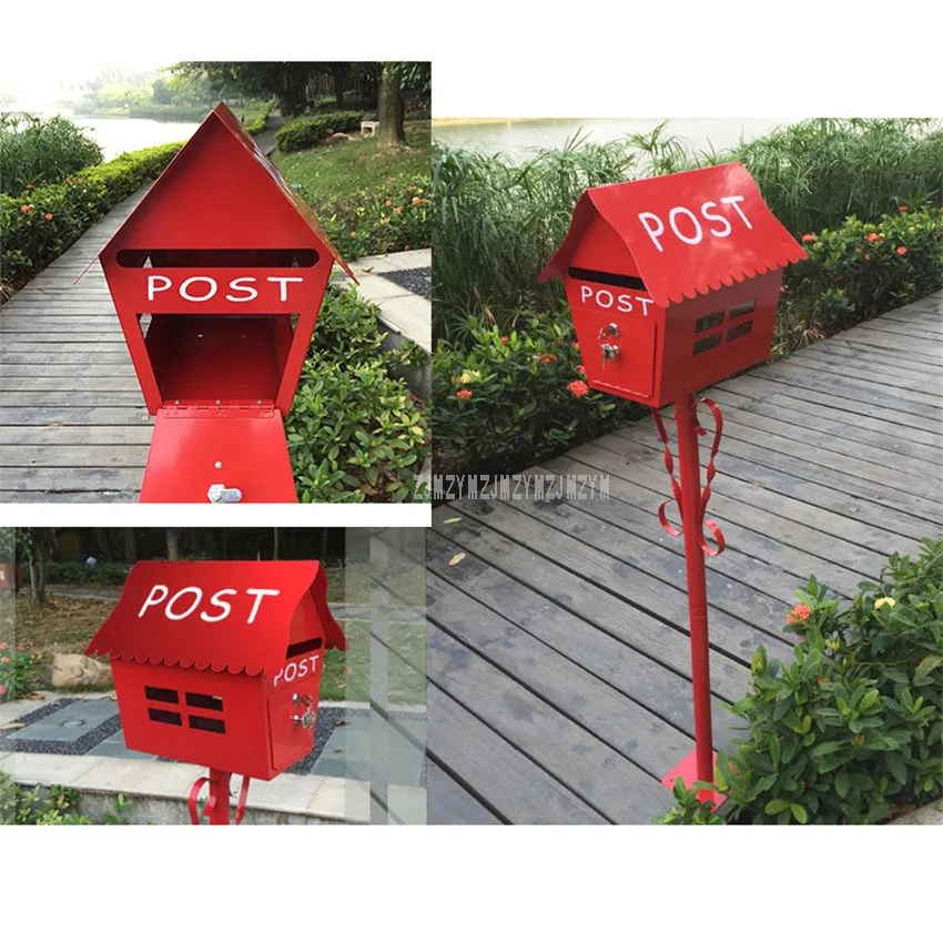 

130cm Rural Villa Security Stand Mail Box Newspaper Letterbox Garden Park Postbox Letter Box Outdoor Community Mailbox JHC-2113