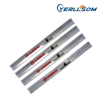 

YERLLSOM 3*25cm 900pcs/Lot Hot Selling Printed 1 color logo Slap Reflective Bracelets custom writing for events R041819