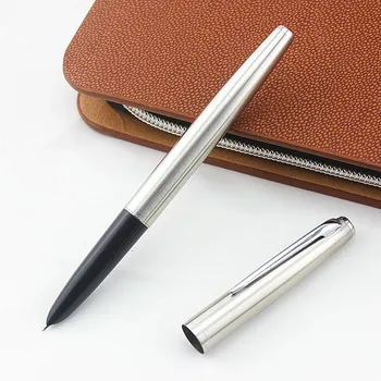 

Jinhao 911 Pure Silver Steel Fountain Pen with 0.38mm Extra Fine Nib Smooth Writing Inking Pens for Christmas Gift Free Shipping