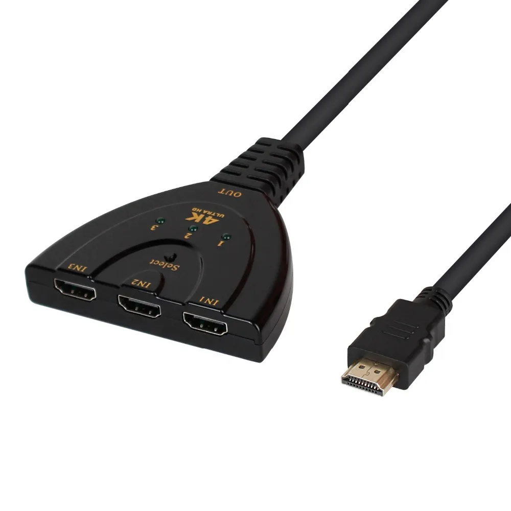 PULIERDE HDMI переключатель 4K * 2K 3 порта мини-коммутатор кабель 1.4b 1080P для DVD HDTV Xbox PS3 PS4 в 1
