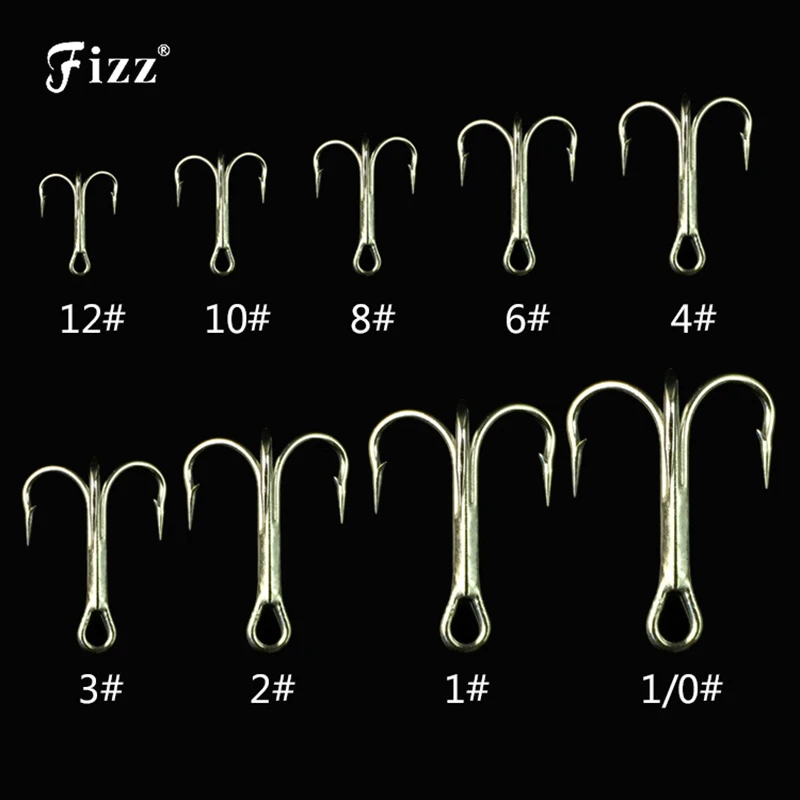 

10 Pcs/Pack High Carbon Steel Treble Fishhooks Electroplated White Barbed Fishing Hooks 2# 3# 4# Fishing Tackle Accessoris