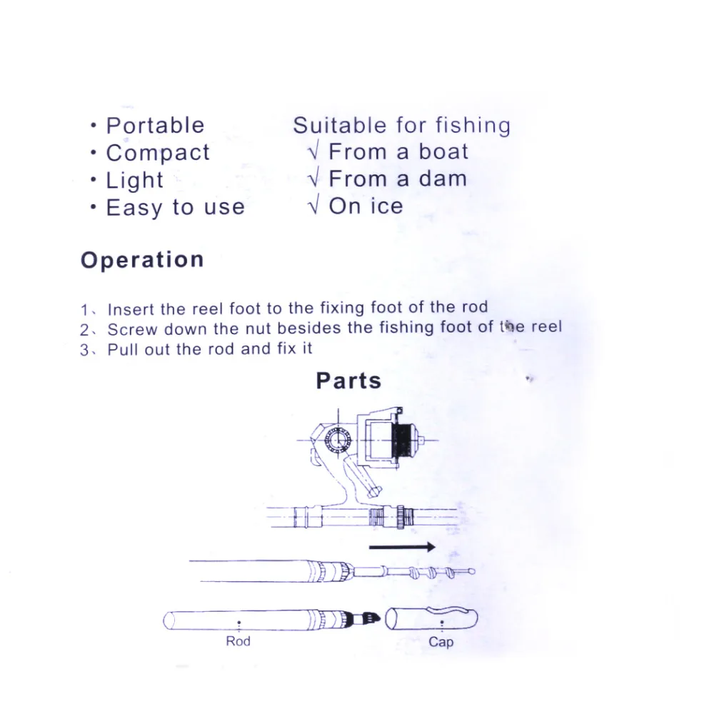 Набор удочек Рыболовная катушка Мини Портативная карманная ручка из алюминиевого сплава Форма удочка для рыбной ловли