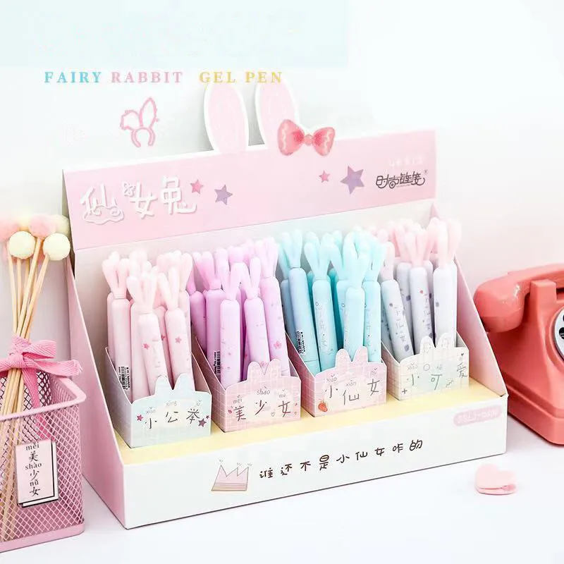 Длинная утолщенная гелевая ручка Kawaii Милая Черная с чернилами для подписи