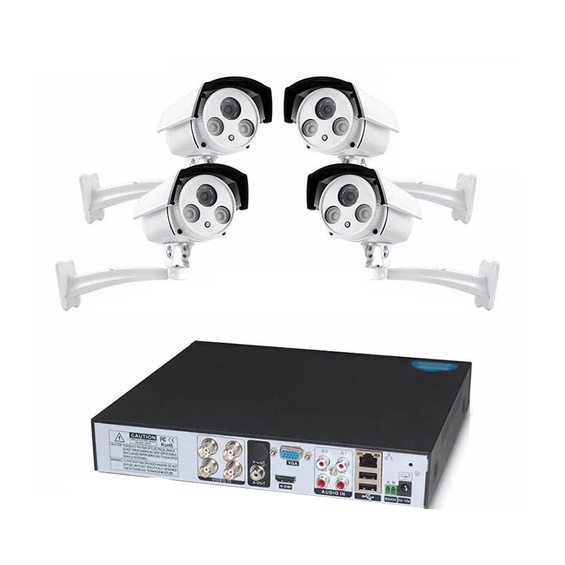 4 канальный DVR CMOS 1200TVL наружная ИК CCTV система видеонаблюдения Система