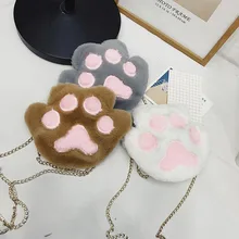 Plush Purses Cute Bear's Paw Shape Plush Toy Grey Brown White Kids Girls Plush Bag Birthday Plush Toy Kawaii Chain Bag Plush Purses Cute Bear's Paw Shape Plush Toy Grey Brown White Kids Girls Plush Bag Birthday Plush Toy Kawaii Chain Bag
